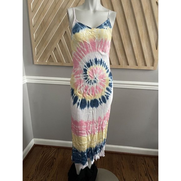 Nation LTD Dresses & Skirts - Nation LTD Sofia Rainbow Tie Dye Bias Slip Dress - Size Small